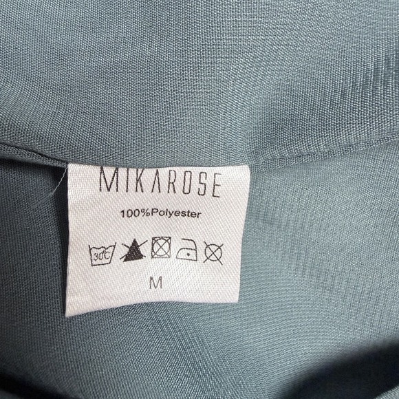 MikaRose Floral Tiered Maxi Dress Gray V-Neck Romantic Cottagecore Modest M - Picture 9 of 11